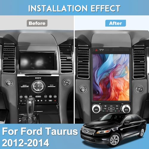 Vratzn Car Radio Stereo for Ford Taurus 2012-2014, 12.1 Inch Touch Screen Head Unit 4G RAM 64G ROM Bulit in Wireless CarPlay Android Auto Bluetooth/GPS/WiFi/SWC/FM - Image 2