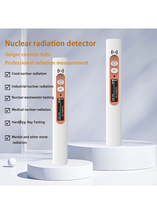Handheld Portable Nuclear Radiation Detector Household Laboratory Multi-function Radioactive Geiger Counter Digital Backlit OLED Display β-Rays X-Rays γ-Rays Tester Orange  - Image 2