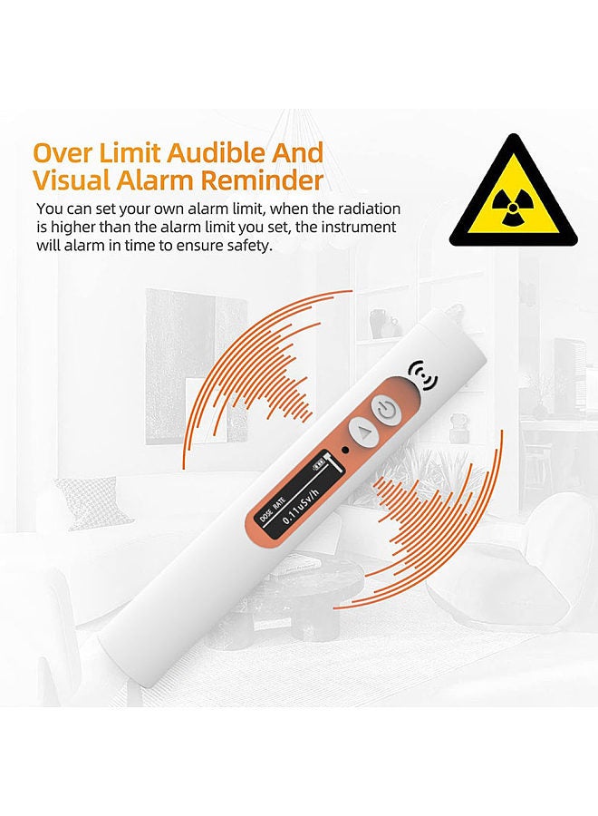 Handheld Portable Nuclear Radiation Detector Household Laboratory Multi-function Radioactive Geiger Counter Digital Backlit OLED Display β-Rays X-Rays γ-Rays Tester Orange  - Image 4