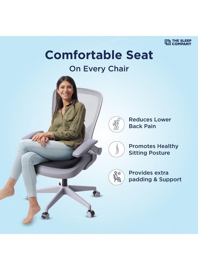 THE SLEEP COMPANY وسادة مقعد ذكية من شركة النوم SmartGRID برو لأجل الكرسي | وسادة قيادة لمقعد السيارة لتقليل آلام الظهر | 600+ قناة هواء تبريد | وسادة جلوس لمقعد المكتب، مقعد السيارة، الكرسي المنزلي | أسود - Image 2