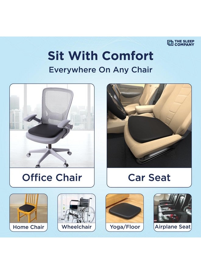 THE SLEEP COMPANY وسادة مقعد ذكية من شركة النوم SmartGRID برو لأجل الكرسي | وسادة قيادة لمقعد السيارة لتقليل آلام الظهر | 600+ قناة هواء تبريد | وسادة جلوس لمقعد المكتب، مقعد السيارة، الكرسي المنزلي | أسود - Image 3