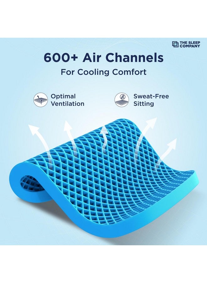 THE SLEEP COMPANY وسادة مقعد ذكية من شركة النوم SmartGRID برو لأجل الكرسي | وسادة قيادة لمقعد السيارة لتقليل آلام الظهر | 600+ قناة هواء تبريد | وسادة جلوس لمقعد المكتب، مقعد السيارة، الكرسي المنزلي | أسود - Image 5