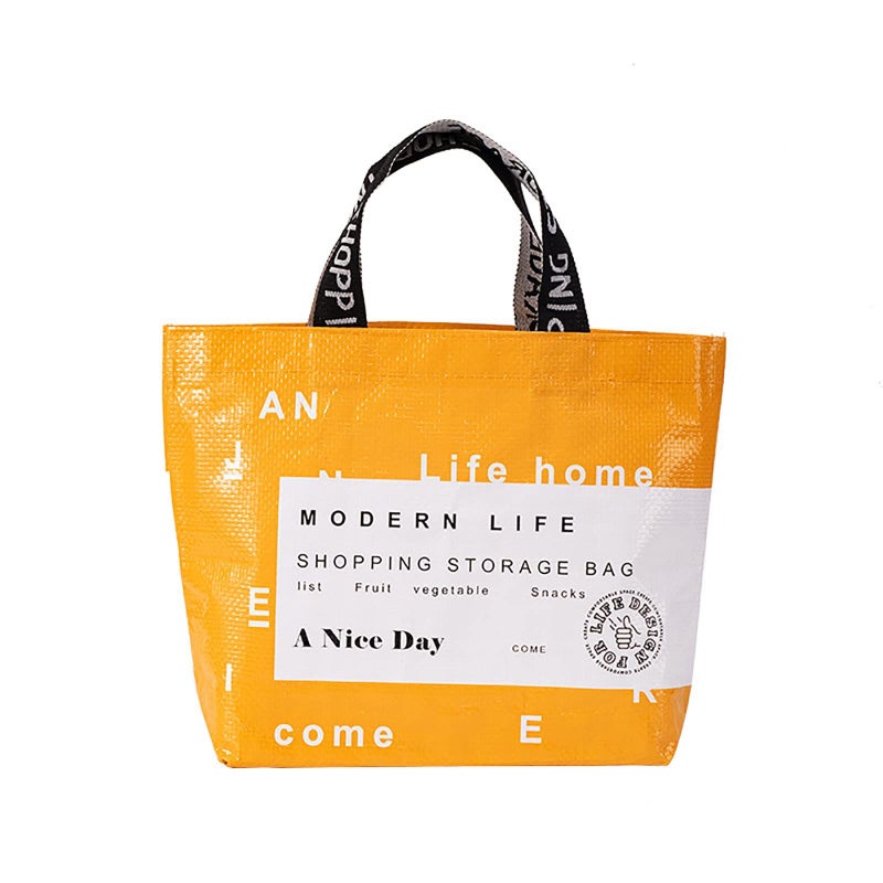 Kitchen Reusable Grocery Bags Foldable Shopping Tote Bags For Groceries Food Yellow - Image 2