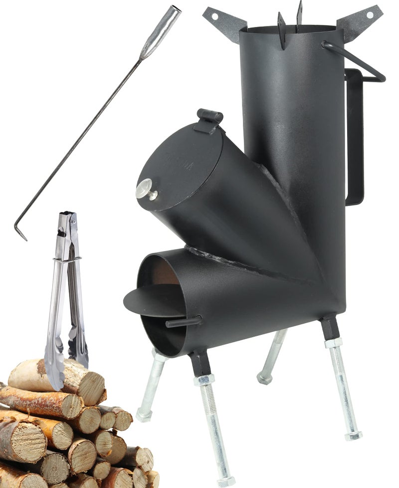 TAFEIDA ROCKET STOVE is the perfect wood stove A portable woodburning camping stove with a fire poker For camping gear  survival gear backyard cooking Camping grill outdoor events