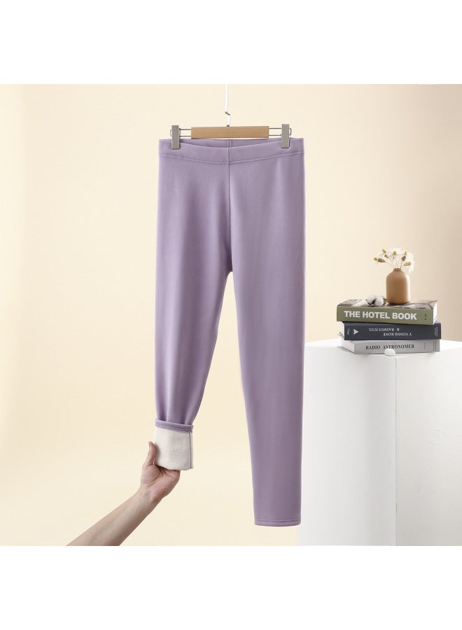Seamless Thermal Pants For Women, Fleece-lined And Thickened, German Velvet Autumn Pants, Integrated Lamb Fleece Leggings, Plus-size Cotton Knit Pants For Winter