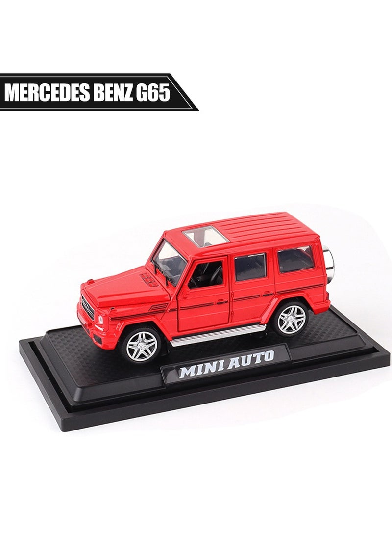 Mercedes-Benz 1/32 Scale Benz G65 Model Car for Adults Collectible,Pull Back Vehicles with Music and Light,Hood Can Be Opened Cars Red  - Image 1