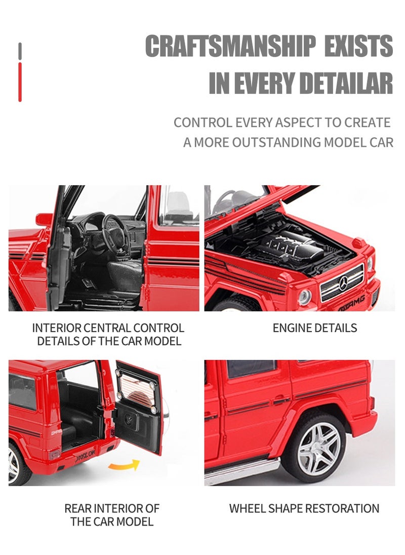Mercedes-Benz 1/32 Scale Benz G65 Model Car for Adults Collectible,Pull Back Vehicles with Music and Light,Hood Can Be Opened Cars Red  - Image 5