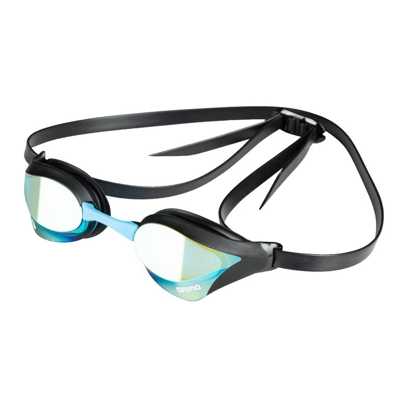 ARENA Unisex Cobra Core Racing Swim Goggles Pro Competitive Swimmers Men and Women Swipe Anti-Fog Coating Polycarbonate Hard Mirror Lens, Aqua/Black - Image 1