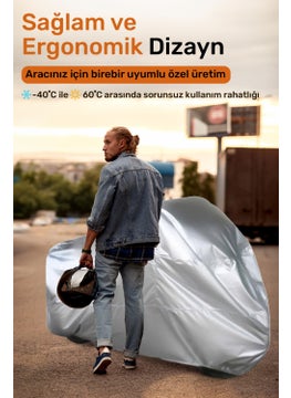 Breen Lock Compatible Motorcycle Tarpaulin For Yuki Tekken 125, Safe, Waterproof Durable Fabric  - Image 3
