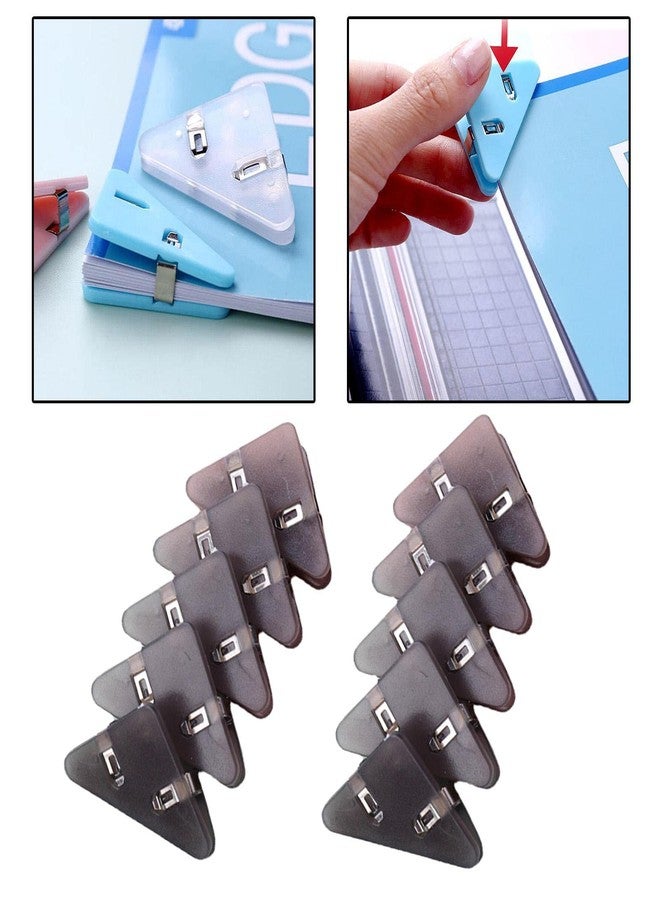 Tusig® Corner Paper Clip Prevent Books Curling,Triangle Book Page Corner Clips Bookmark for Students,Multifunctional Document Clip Book Page Corner Clip(10 pcs) - Image 3