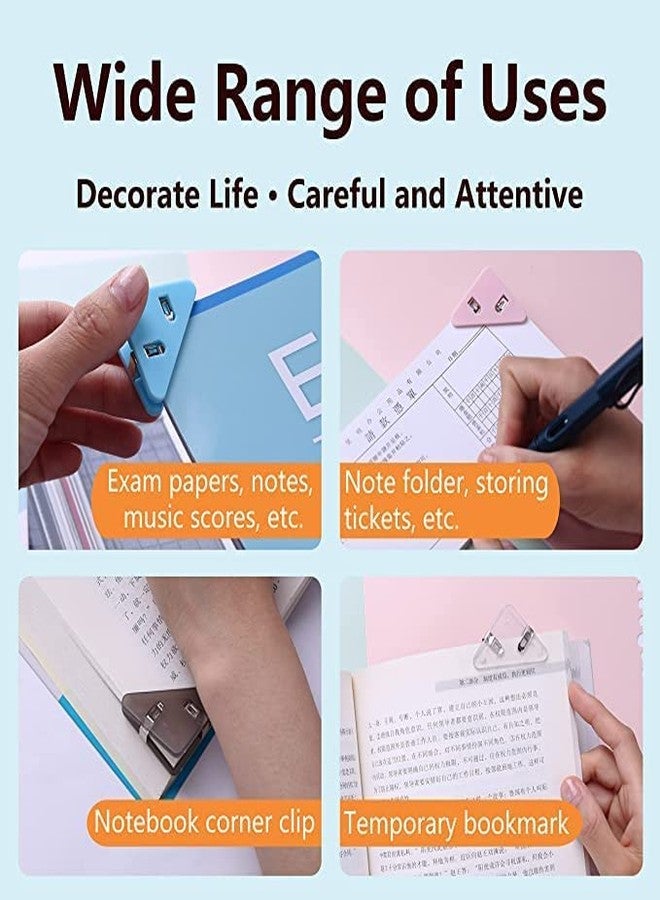 Tusig® Corner Paper Clip Prevent Books Curling,Triangle Book Page Corner Clips Bookmark for Students,Multifunctional Document Clip Book Page Corner Clip(10 pcs) - Image 4