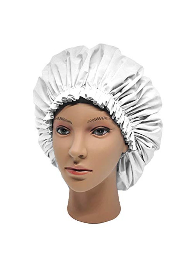 ELEBOX Premium Collection Super Jumbo Shower Cap White - Image 1