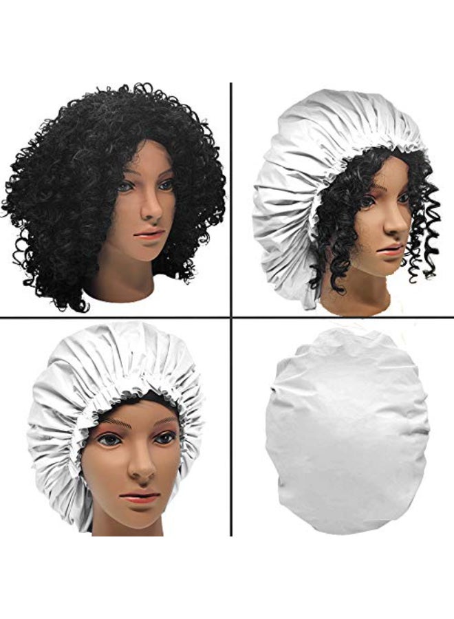 ELEBOX Premium Collection Super Jumbo Shower Cap White - Image 4
