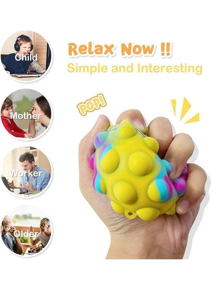 Pop Fidget Toys Its Ball Toy 4 PCS 3D Stress Balls It Pop Fidgets Pack Party Favors for Kids Toys Autism Sensory Toys Bulk Squeeze Toys Toddler Toys for Boys Adult Stress Relief Easter Basket Stuffers - Image 3
