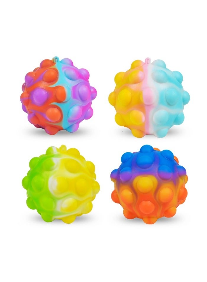Pop Fidget Toys Its Ball Toy 4 PCS 3D Stress Balls It Pop Fidgets Pack Party Favors for Kids Toys Autism Sensory Toys Bulk Squeeze Toys Toddler Toys for Boys Adult Stress Relief Easter Basket Stuffers - Image 1