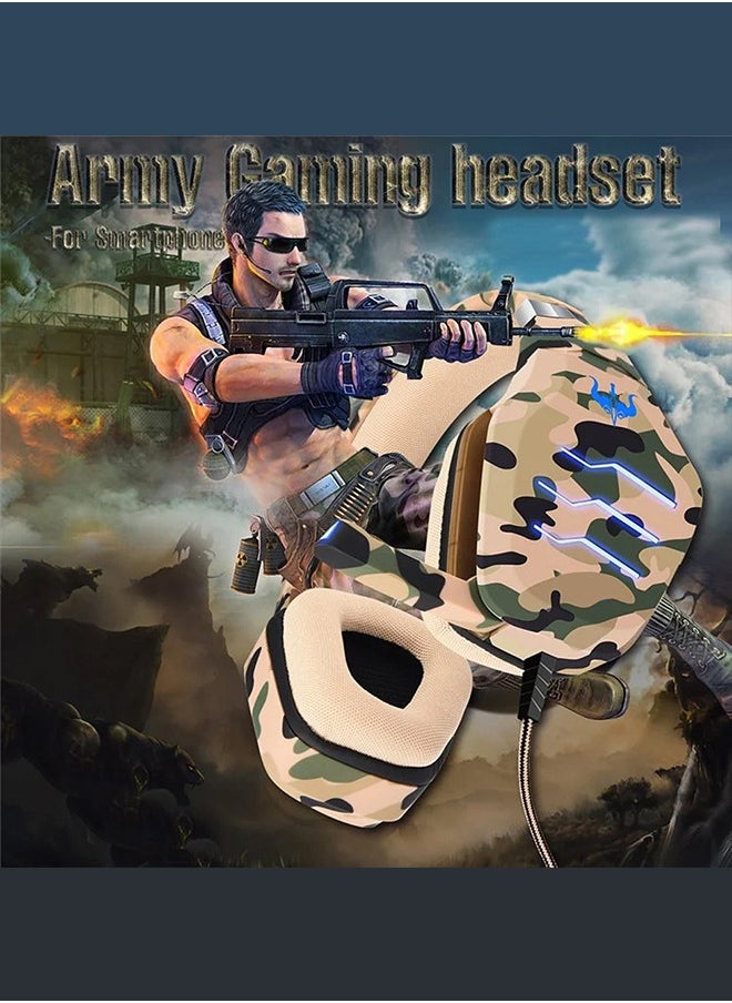 CATANES - Stereo Gaming Headset GP60M Wired Built-in Microphone and Noise Isolation 3.5mm Jack for Mobile, PS4, and Multi-Platform Gaming -  Camouflage - Image 1