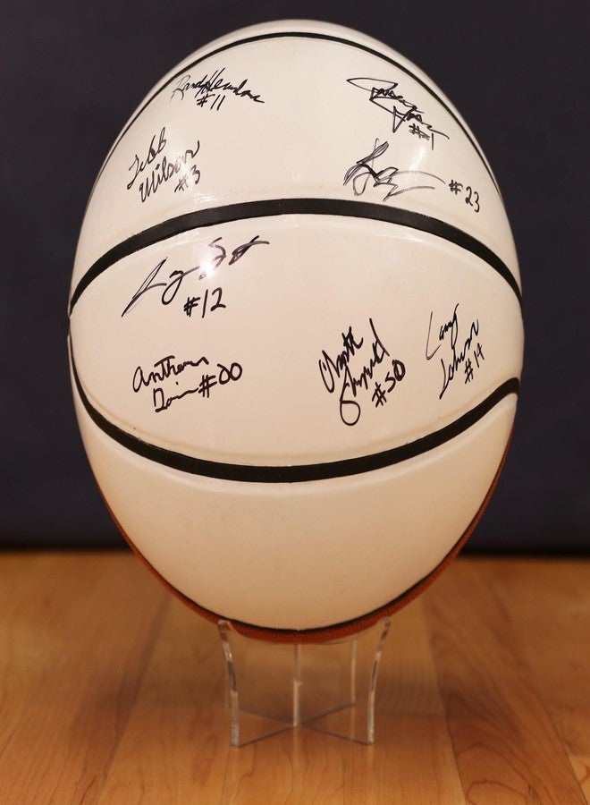 Murray Sporting Goods Autograph Basketball with Stand - Four Panel Signature Ready Display Memorabilia Autographic Basketball Regulation Size 29.5 inches - Image 5