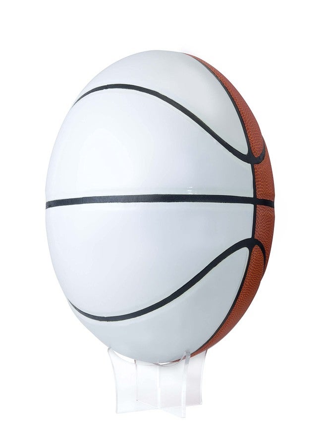 Murray Sporting Goods Autograph Basketball with Stand - Four Panel Signature Ready Display Memorabilia Autographic Basketball Regulation Size 29.5 inches - Image 1