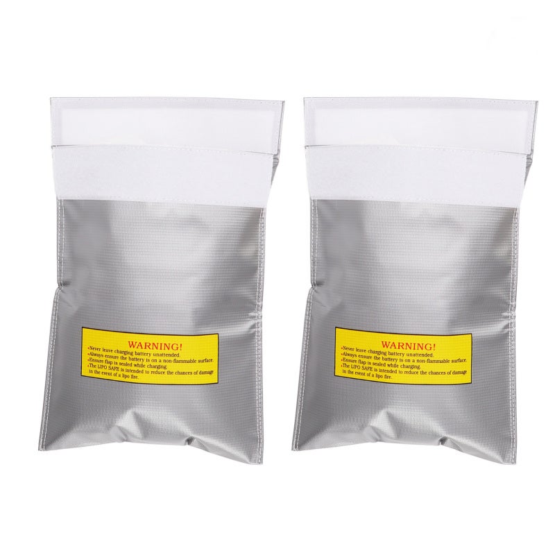 Lipo Battery Safe Bag 230 x 300 x 5mm Charging Holes Design - Fireproof PVC Fibre Battery Storage Bag for Indoor Outdoor Use - Image 2