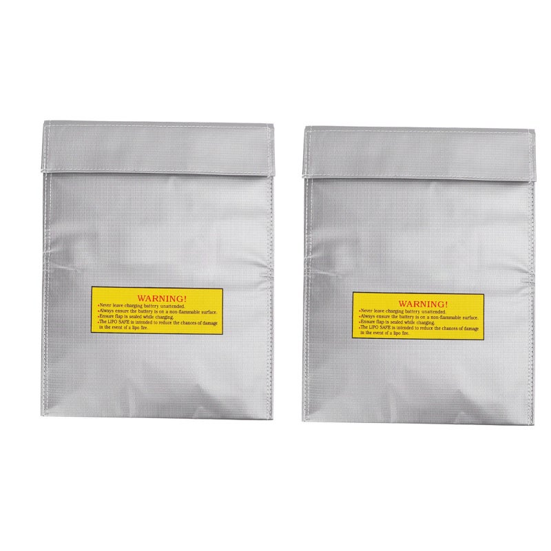 Lipo Battery Safe Bag 230 x 300 x 5mm Charging Holes Design - Fireproof PVC Fibre Battery Storage Bag for Indoor Outdoor Use - Image 1