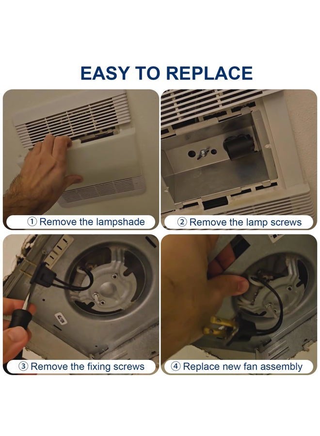 Motoasis 763RL Bathroom Fan 50 CFM S0503B000 for Nutone Replacement Motor,Compatible with Nutone 763RL 763RLN 763RLL 763RLNB 763RLN-R01 Bathroom Fan,Solve The Noise Problem of Old Nutone Bathroom Fans. - Image 5
