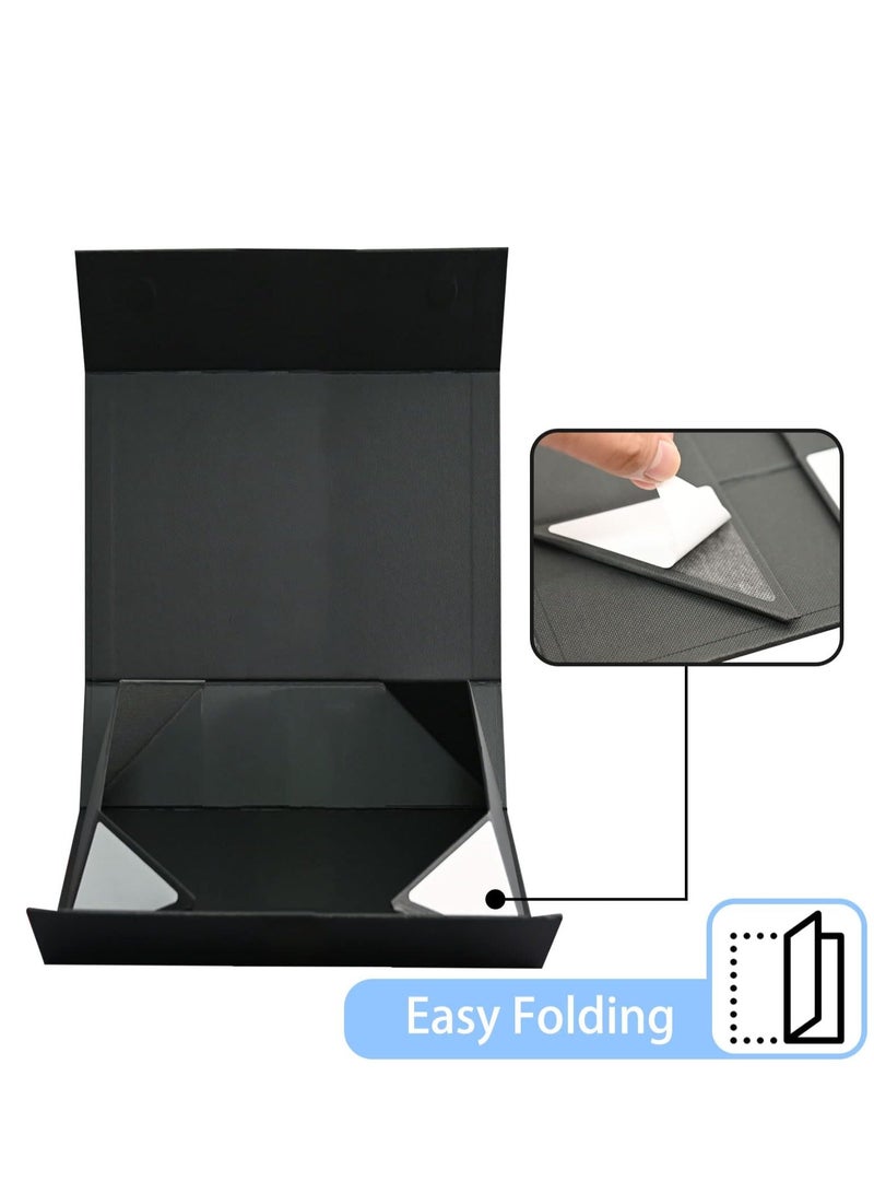 جوسكوين صندوق هدايا 13.5 بوصة × 10 بوصة × 4 بوصة صناديق هدايا سوداء كبيرة مع أغطية مغناطيسية صندوق هدايا فاخر لهدايا طلب الزواج يحتوي على بطاقة وشريط وحشو تغليف هدايا عيد الميلاد. - Image 2