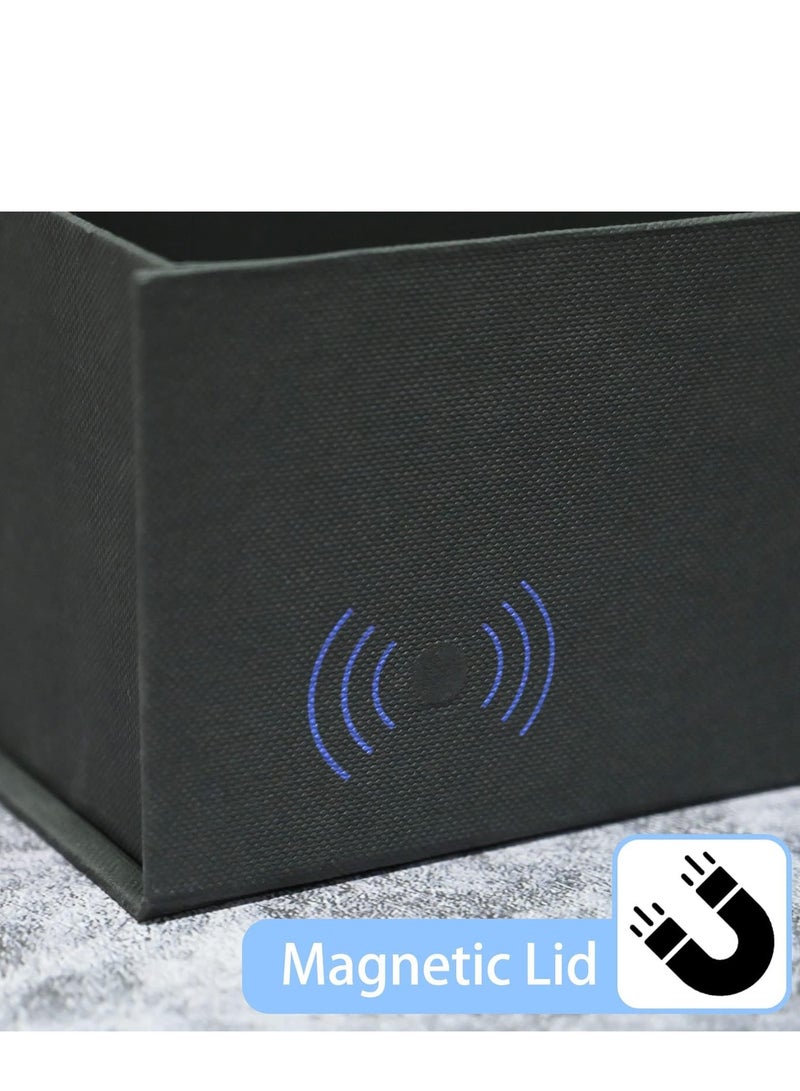 جوسكوين صندوق هدايا 13.5 بوصة × 10 بوصة × 4 بوصة صناديق هدايا سوداء كبيرة مع أغطية مغناطيسية صندوق هدايا فاخر لهدايا طلب الزواج يحتوي على بطاقة وشريط وحشو تغليف هدايا عيد الميلاد. - Image 4