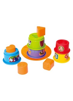 PLAYGO Playgo Stacking and Sortierbecher | 6-in-1 Educational Toy for Kids | Shapes, Numbers, Letters & Clown Sorting | Develops Stacking & Balancing Skills | Age 0+  - Image 2