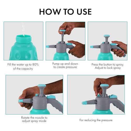 Leafy Tales 2L Manual Pressure Spray Pump (Green) | Garden Sprayer with Adjustable Nozzle | Plant Water Sprayer for Home Garden, Car & Bike Washing - Image 5