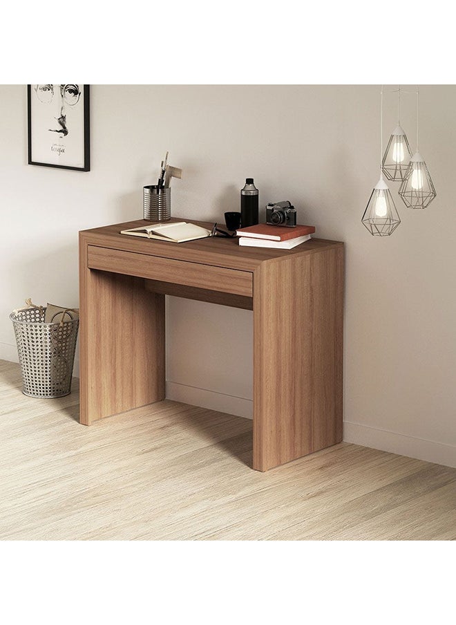 DANUBE HOME Franco Study Desk With 1 Drawer Computer Table Office Desk Workstation Modern Pc Laptop Gaming Table Wooden Study Table For Home Office L 90x46.5x74.5 Cm Brown  - Image 1