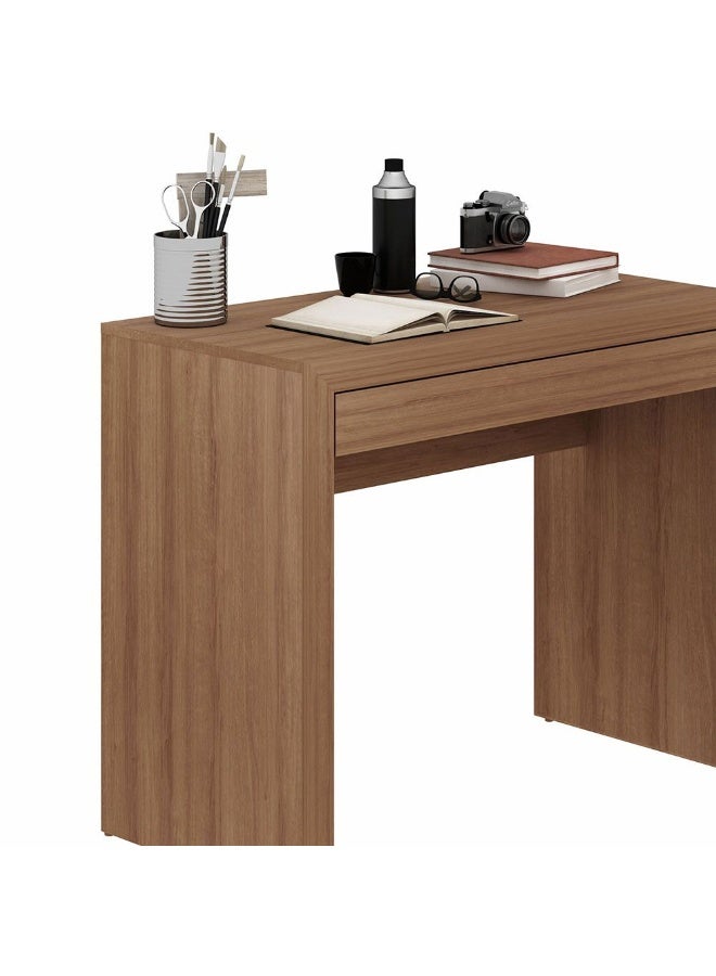 DANUBE HOME Franco Study Desk With 1 Drawer Computer Table Office Desk Workstation Modern Pc Laptop Gaming Table Wooden Study Table For Home Office L 90x46.5x74.5 Cm Brown - Image 2