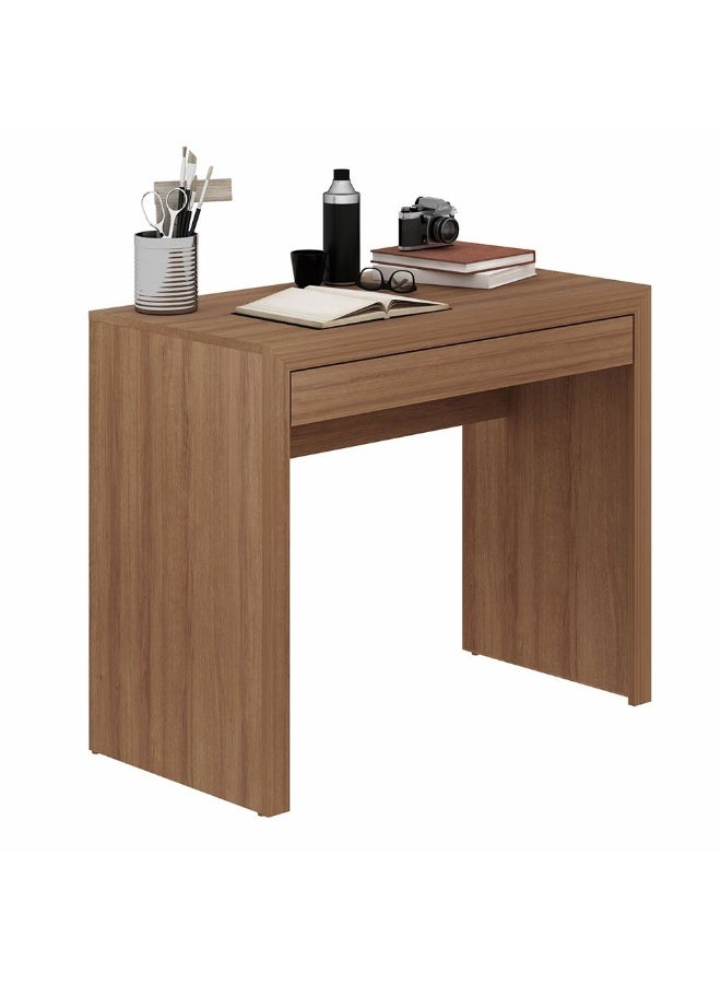 DANUBE HOME Franco Study Desk With 1 Drawer Computer Table Office Desk Workstation Modern Pc Laptop Gaming Table Wooden Study Table For Home Office L 90x46.5x74.5 Cm Brown - Image 3