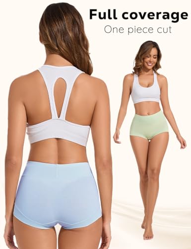 ALLBASE womens Cotton Underwear Ladies High Waisted Full Coverage Stretch Plus Size Postpartum Panties Pack of 5 - Image 4