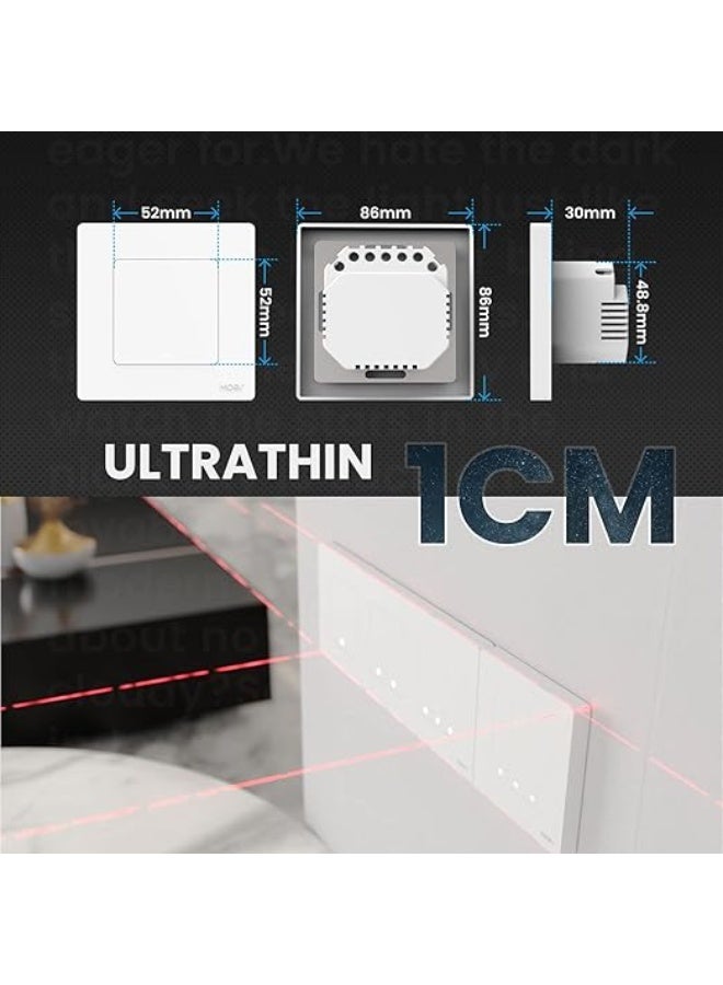 MOES Tuya WiFi Touch Switch – 1 Gang (Black) | No-Neutral/Neutral Support, Glass Touch Panel, App Control, Timer & Scene Automation - Image 4