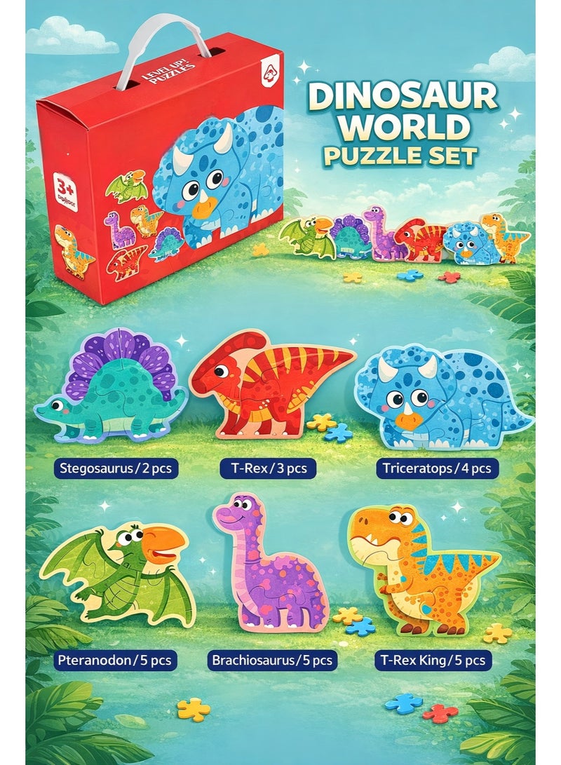 Norello Kids Dinosaur Puzzle Set for Ages 3–6, Colorful Animal Jigsaw Puzzles, Educational Toy for Color Recognition, Focus & Hand-Eye Coordination - Image 1