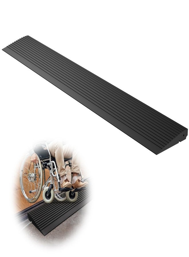 Boiarc Threshold Ramp for Doorways, Adjustable Rubber Wheelchair Ramp for Home Steps, Non-Slip Door Threshold Ramp for Wheelchairs, Walkers, Scooters & Carts, Heavy Duty Door Ramp for Entryways - Image 1