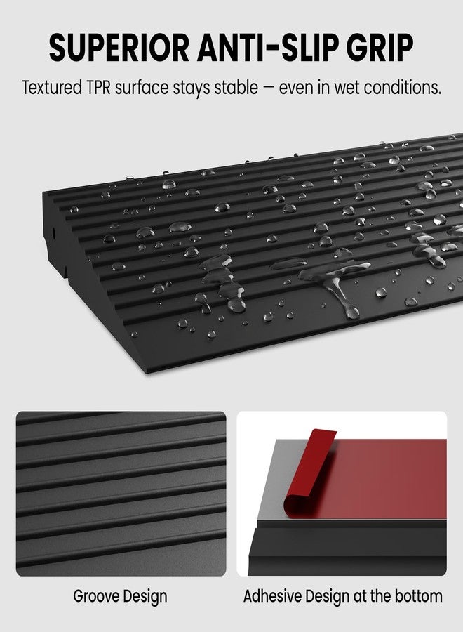 Boiarc Threshold Ramp for Doorways, Adjustable Rubber Wheelchair Ramp for Home Steps, Non-Slip Door Threshold Ramp for Wheelchairs, Walkers, Scooters & Carts, Heavy Duty Door Ramp for Entryways - Image 3