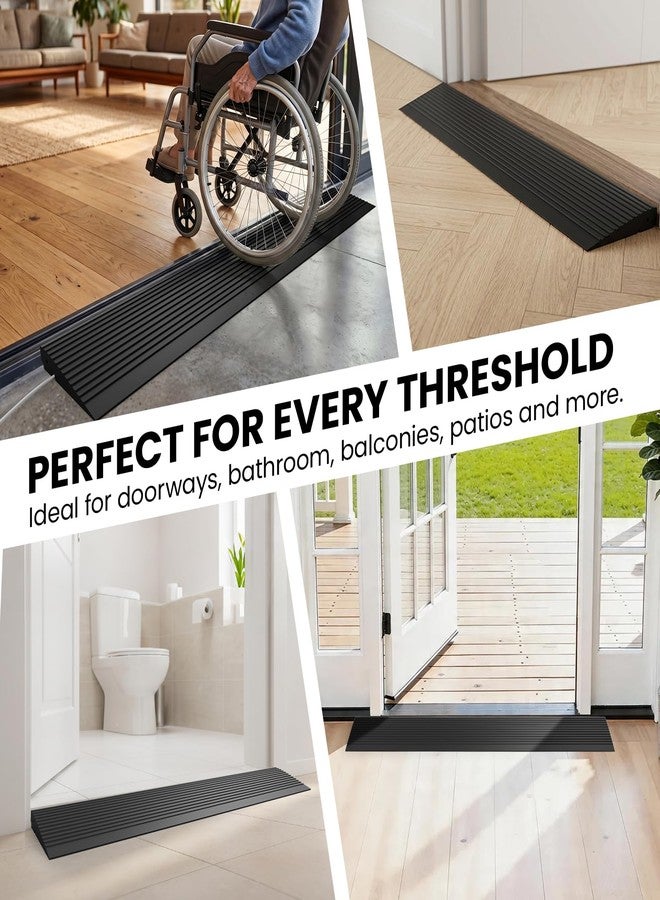 Boiarc Threshold Ramp for Doorways, Adjustable Rubber Wheelchair Ramp for Home Steps, Non-Slip Door Threshold Ramp for Wheelchairs, Walkers, Scooters & Carts, Heavy Duty Door Ramp for Entryways - Image 5