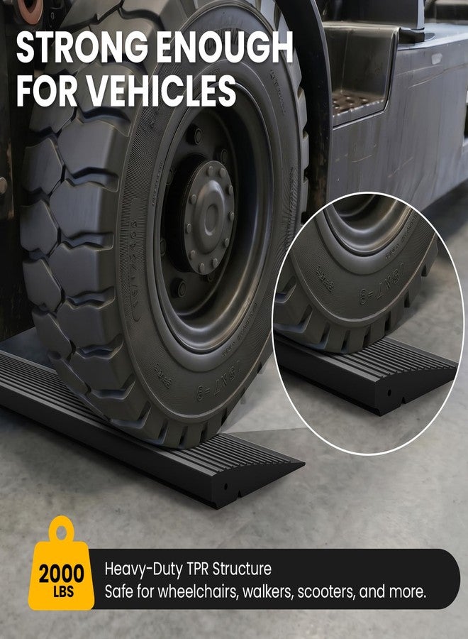 Boiarc Threshold Ramp for Doorways, Adjustable Rubber Wheelchair Ramp for Home Steps, Non-Slip Door Threshold Ramp for Wheelchairs, Walkers, Scooters & Carts, Heavy Duty Door Ramp for Entryways - Image 4