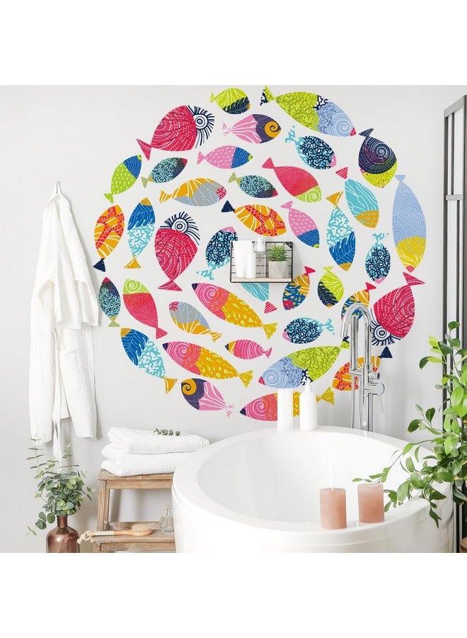 MEFOSS Under The Sea Wall Decals Peel and Stick Vinyl Ocean Fish Wall Stickers for Kids Bedroom Playroom Decals Wall Art Sticker Decor for Nursery Classroom Bathroom Colorful Fish - Image 4