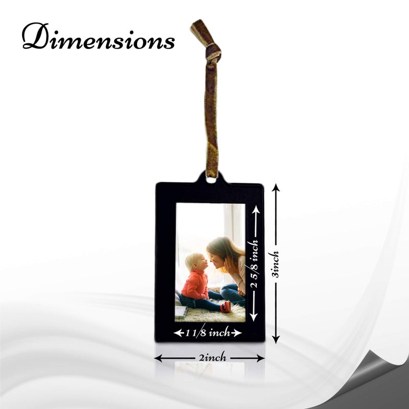 Klikel Hanging Picture Frame Ornaments - Set of 8 2x3 Black Hanging Photo Frame - Image 3