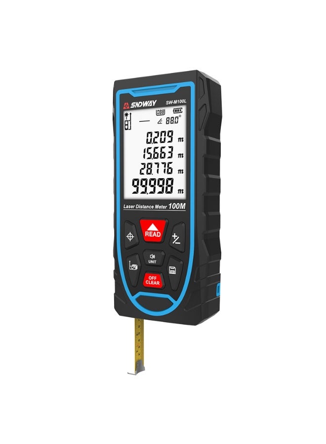 SNDWAY Portable Handheld Digital Laser Laser Rangefinder Tape Range Finder with M/in/Ft Unit Switching Backlit LCD Display Measure Distance Pythagorean Area and Volume - Image 2