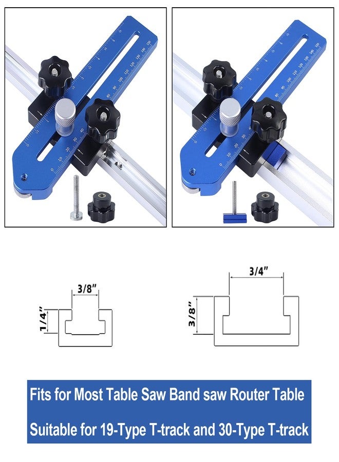 KETIPED Thin Rip Jig Table Saw Jig Guide for Quick Making Isometric Strip Cutting Woodworking Tools, Fast Adjustable Thin Rip Guide for Table Saw Band Saw Router Table with 3/8" and 3/4" T-Slot,MG-48 - Image 2