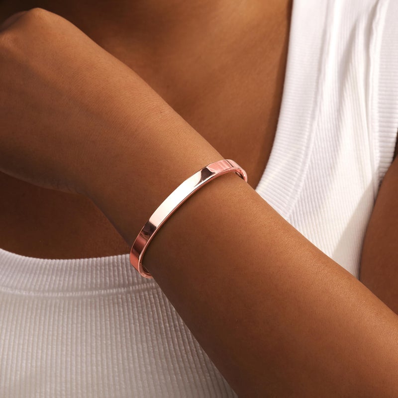 Gokeey Rose Gold Bracelets for Women Bangle Cuff Bracelet Set for Women No Tarnishi Bracelets Jewelry Gifts for Women - Image 2