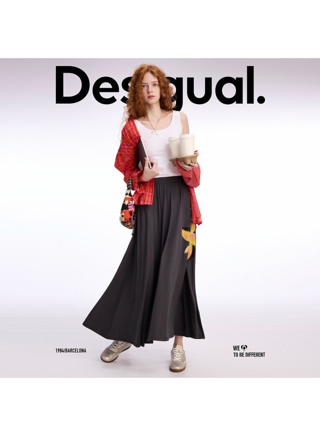 DESIGUAL loose Check Print Patchwork Collar Women's Shirt - Image 5