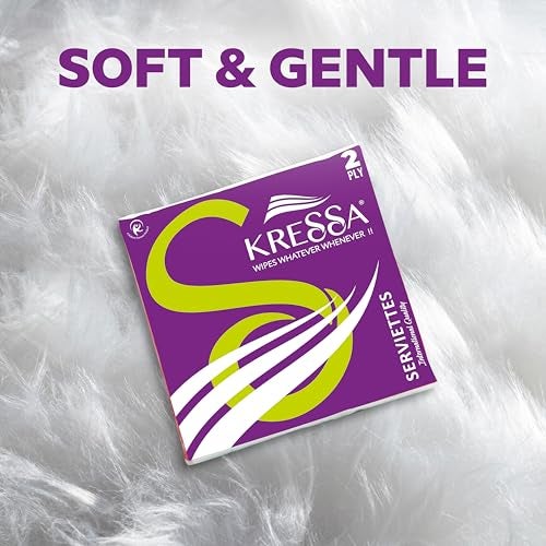 Kressa Tissue Paper Serviettes | Paper Napkins | Table Top Serviettes 2 Ply Pack of 6 (300 Serviettes) 100% Biodegradable - Image 5