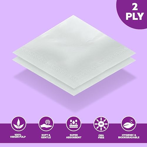 Kressa Tissue Paper Serviettes | Paper Napkins | Table Top Serviettes 2 Ply Pack of 6 (300 Serviettes) 100% Biodegradable - Image 3