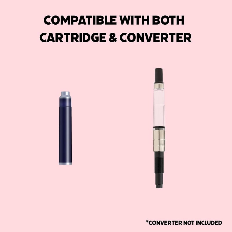 Scrikss Primeo Medium Nib Fountain Pen | 3 Cartridges Included | Stainless Steel Nib & ABS Body | Pink | in Blister Pack - Image 3