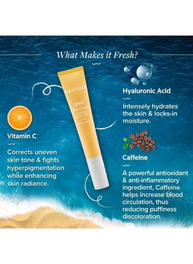 Aqualogica - Aqualogica Glow+ Luminous Under Eye Cream for Men & Women with Papaya & Vitamin C - Under Eye Gel for Dark Circles & Puffy Eyes -20g - Image 1