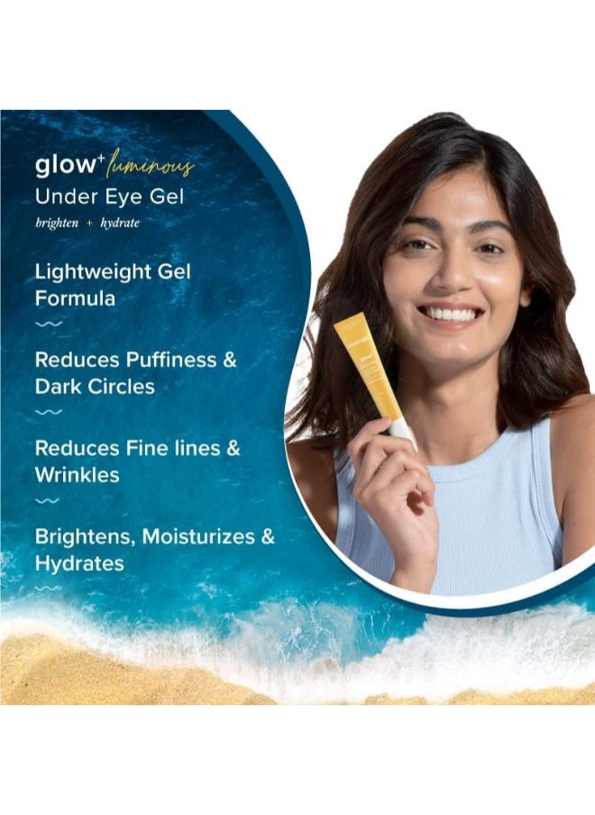Aqualogica - Aqualogica Glow+ Luminous Under Eye Cream for Men & Women with Papaya & Vitamin C - Under Eye Gel for Dark Circles & Puffy Eyes -20g - Image 1